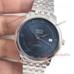 Classic Copy De Ville Omega Blue Dial Stainless Steel Watch For Sale
